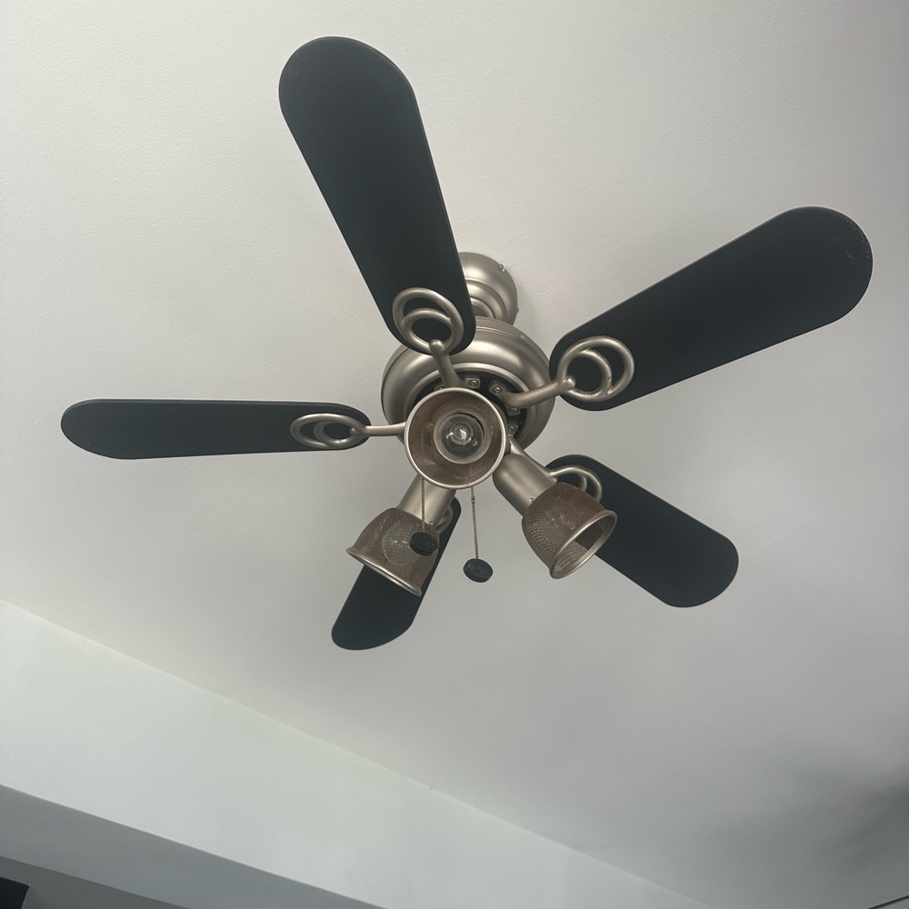 Modern Black and Silver Ceiling Fan